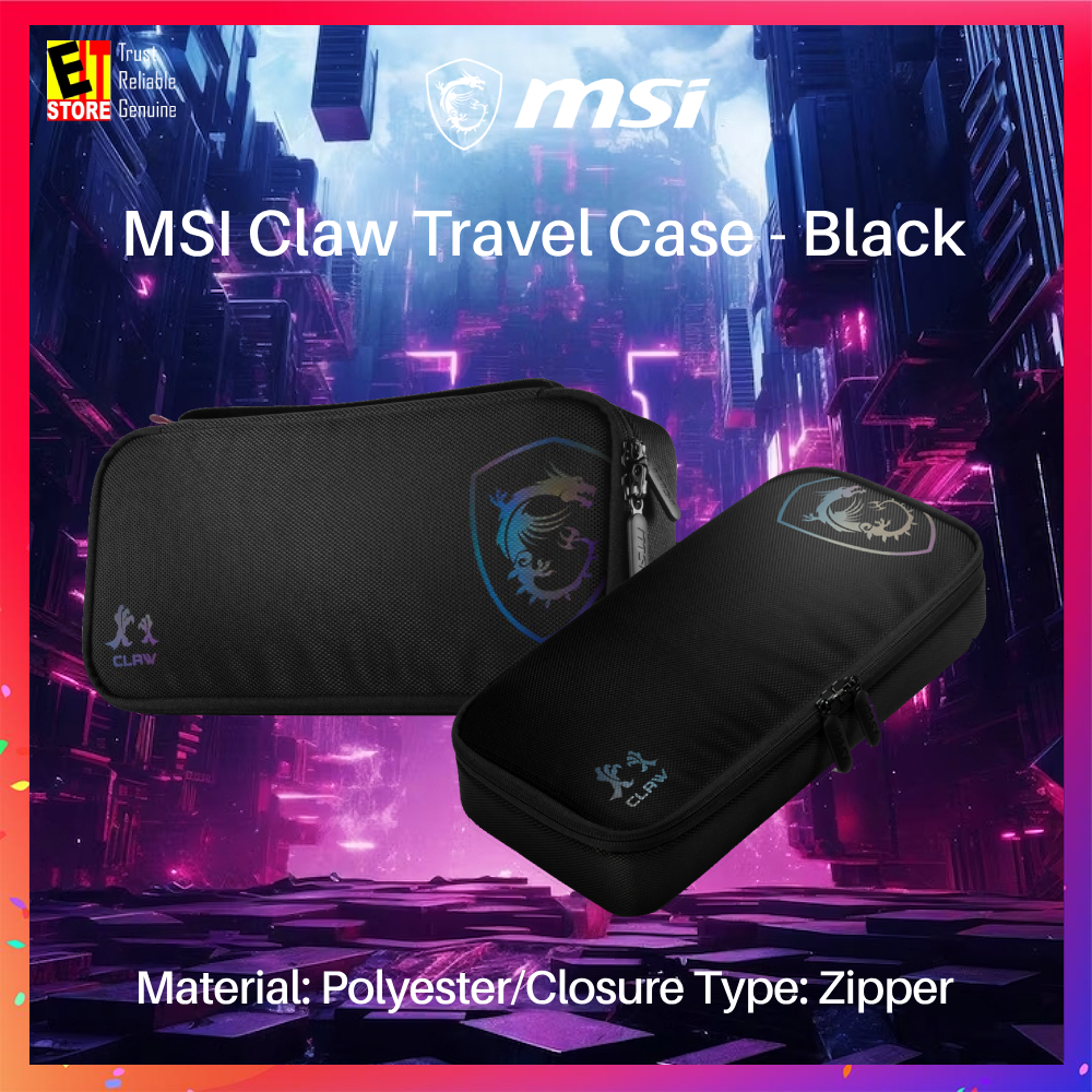 MSI Claw Travel Case - Black (Material: Polyester/Closure Type: Zipper)