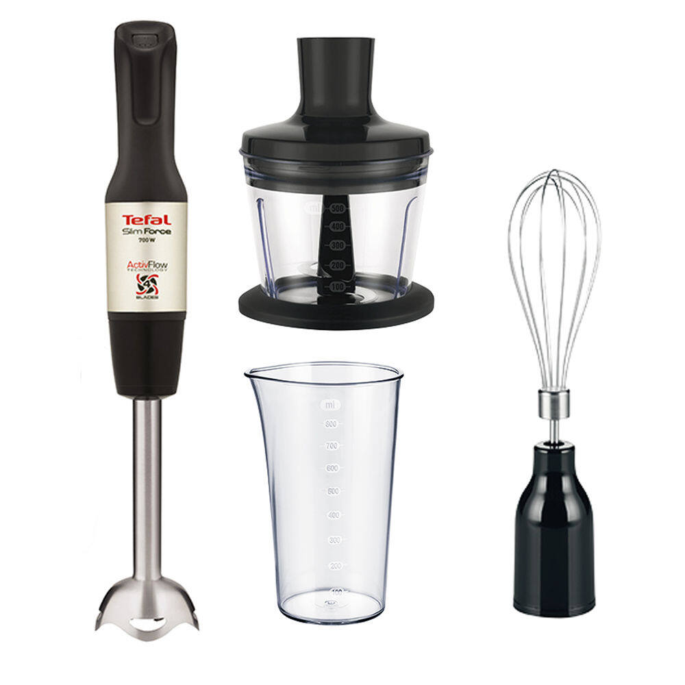 TEFAL OPTITOUCH HAND BLENDER + 500ML MINI CHOPPER + MULTI-WIRE WHISK + 800ML BEAKER HB8338