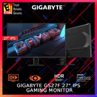 GIGABYTE GAMING MONITOR G24F 2/GS27F (24in/ 27in FHD/SUPER SPEED IPS 1ms GTG/165HZ OC 180HZ/HDR READY/AMD FREE SYNC/3YRS WARRANTY)