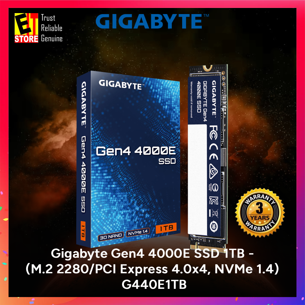 Gigabyte Gen4 4000E SSD 500GB/1TB - (M.2 2280/PCI Express 4.0x4, NVMe 1.4) G440E500G/G440E1TB