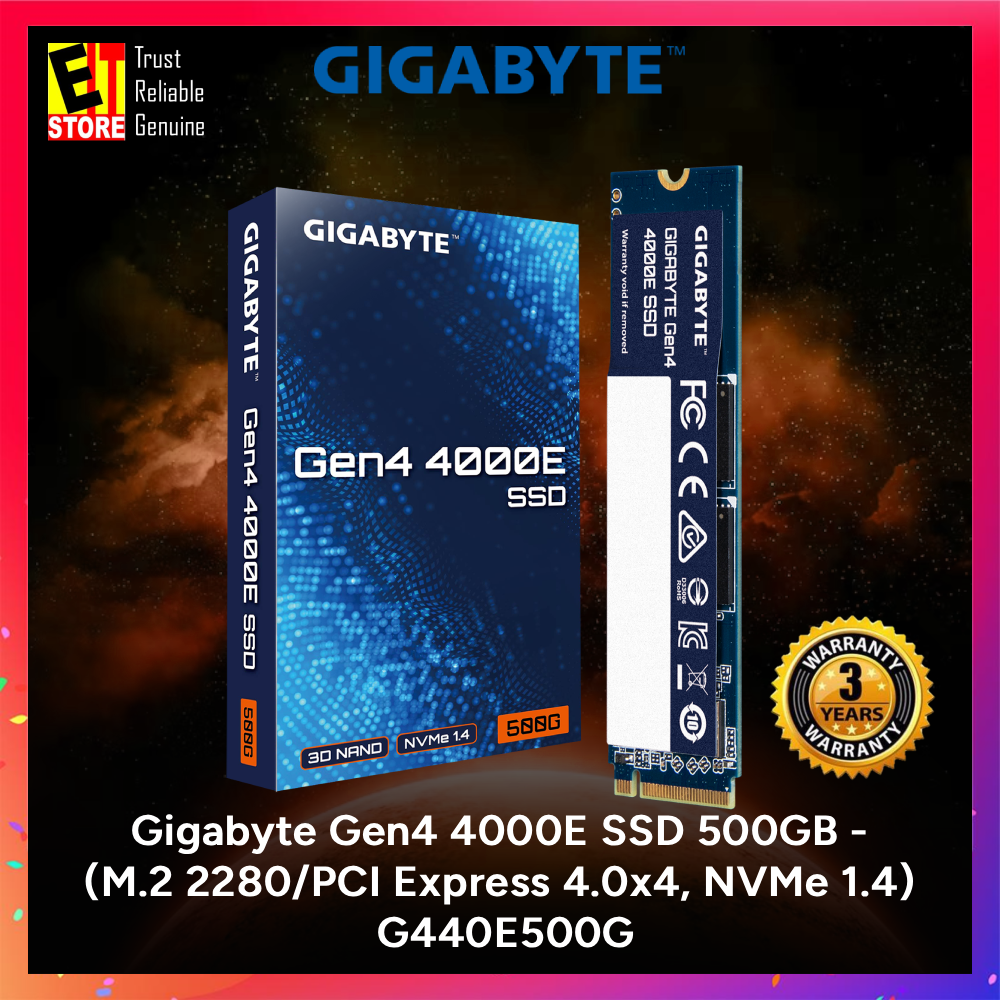 Gigabyte Gen4 4000E SSD 500GB/1TB - (M.2 2280/PCI Express 4.0x4, NVMe 1.4) G440E500G/G440E1TB