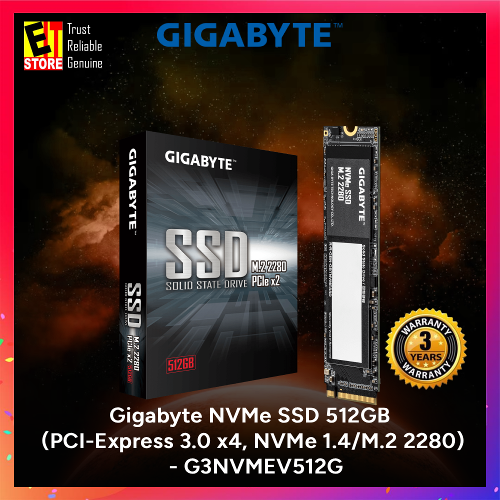 Gigabyte NVMe SSD 512GB (PCI-Express 3.0 x4, NVMe 1.4/M.2 2280) - G3NVMEV512G