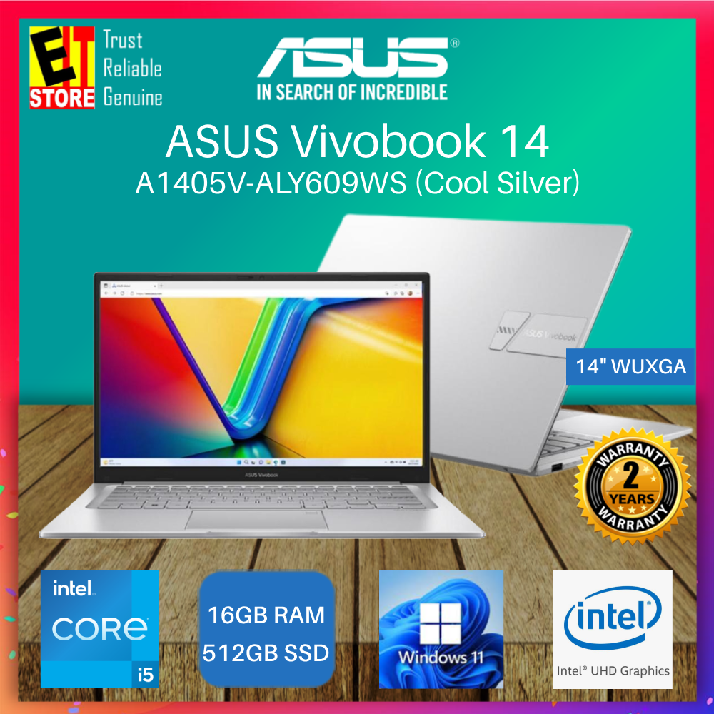 ASUS Laptop Vivobook 14 (i5-13420H/16GB DDR4/512GB SSD/14'' IPS WUXGA/Intel Iris Xe Graphics/OFFICE HOME 2024/W11/BACKPACK/2 Yrs) A1405V-ALY409WS/A1405V-ALY410WS