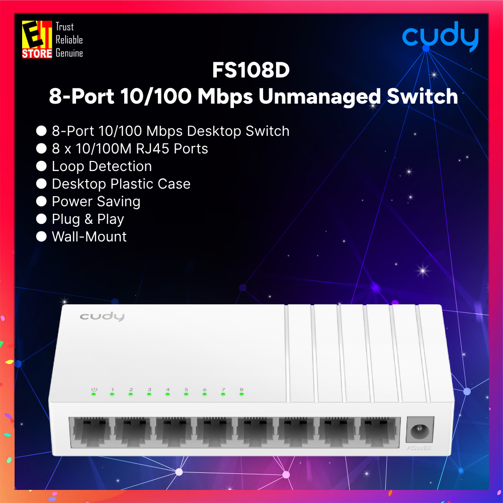 Cudy FS108D - 8-Port 10/100 Mbps Unmanaged Switch