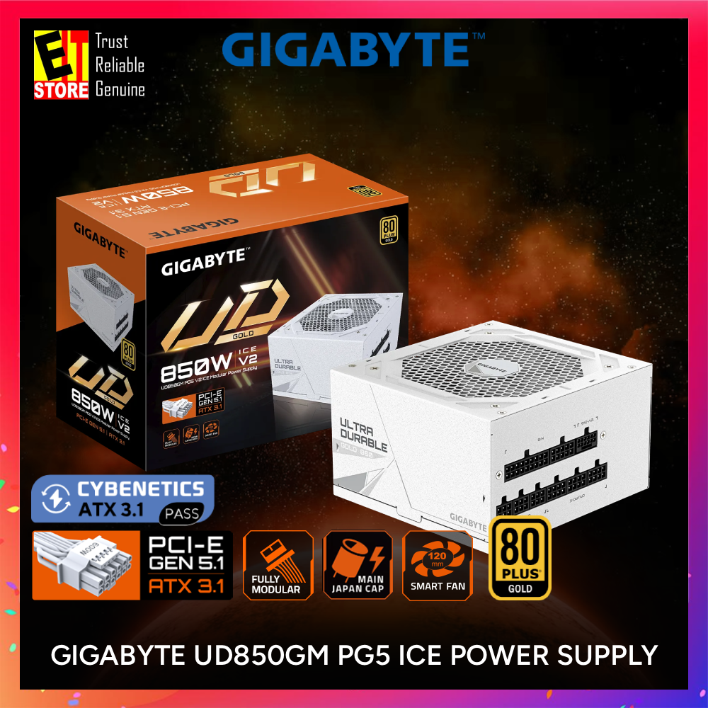 Gigabyte UD850GM PG5 ICE Power Supply - GP-UD1000GM PG5 ICE (Intel Form Factor ATX 12V v3.1)