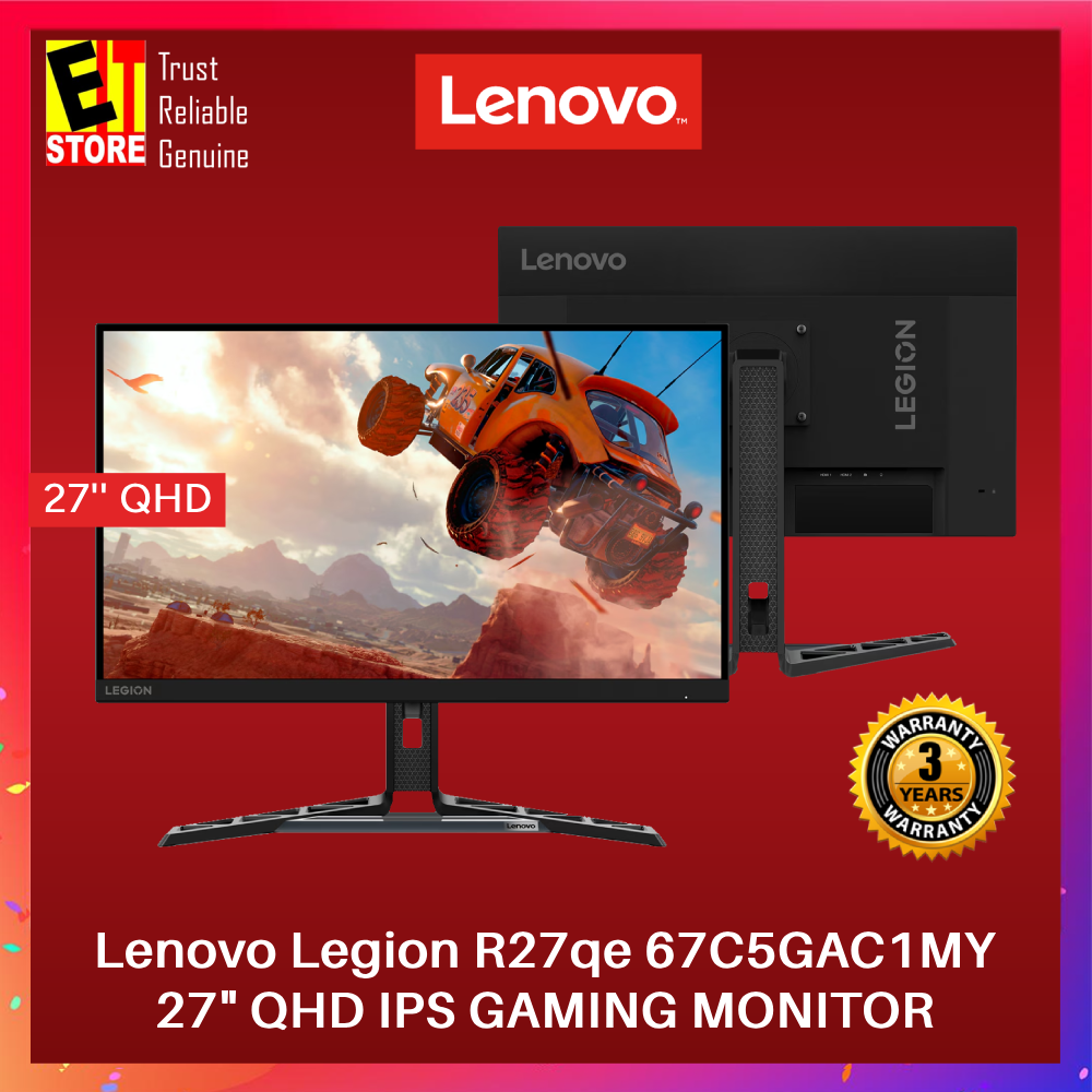 Lenovo Legion R27qe 67C5GAC1MY (27''/QHD (2560 x 1440) IPS/180Hz/0.5ms/3 Years Warranty) Gaming Monitor