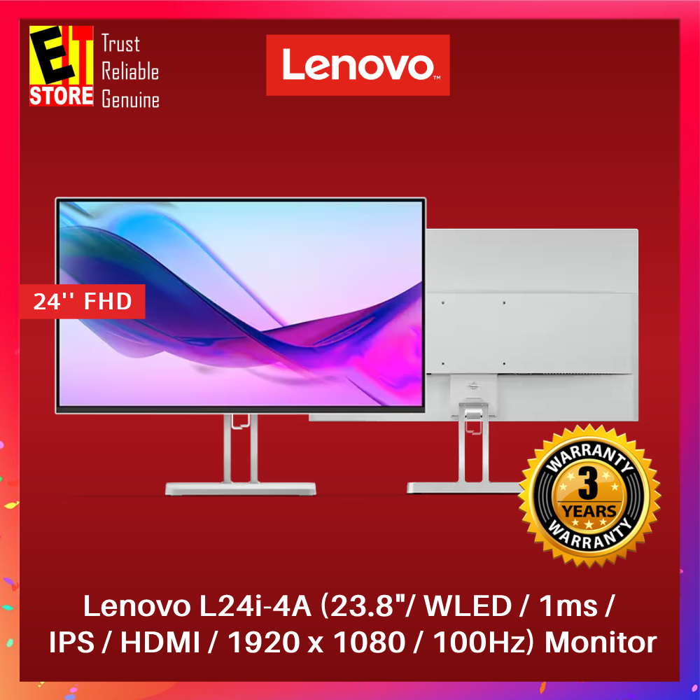 Lenovo L24i-4A/L27i-4A (23.8"/27"/ WLED / 1ms / IPS / HDMI / 1920 x 1080 / 100Hz) Monitor