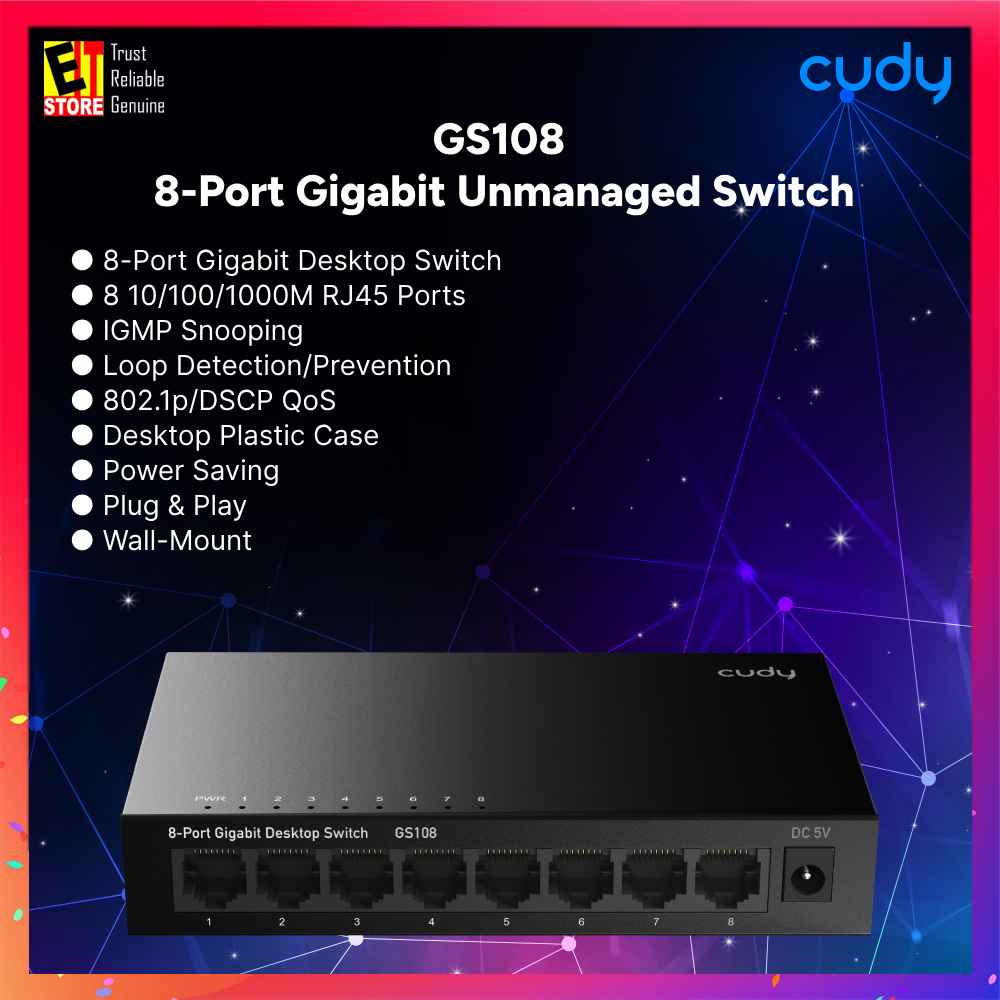 Cudy GS108 - 8-Port Gigabit Unmanaged Switch