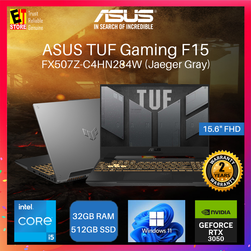 ASUS TUF Gaming F15 FX507Z-C4HN284W (i5-12500H/16GB OR 32GB RAM /512GB SSD/15.6" FHD 144HZ /RTX3050 4GB GDDR6/W11/BAG /2Y) Gaming Laptop