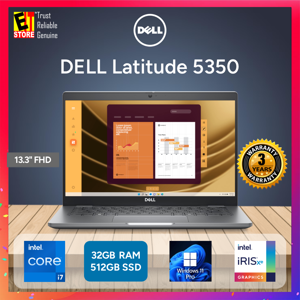 Dell Latitude 5350 (i7-1365U/32GB/512GB SSD/13.3", FHD 1920x1080/Iris Xe graphics/W11 Pro/3Y) Laptop