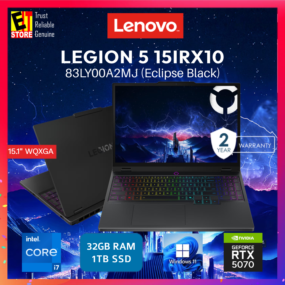 Lenovo Legion 5 83LY00A2MJ (INTEL I7-14700HX/24GB /1TB SSD/NVIDIA RTX5070 8GB GDDR7/15.1" WQXGA (2560x1600) 165HZ/ 24ZONE RGB KEYBOARD /W11/2Y) Gaming Laptop