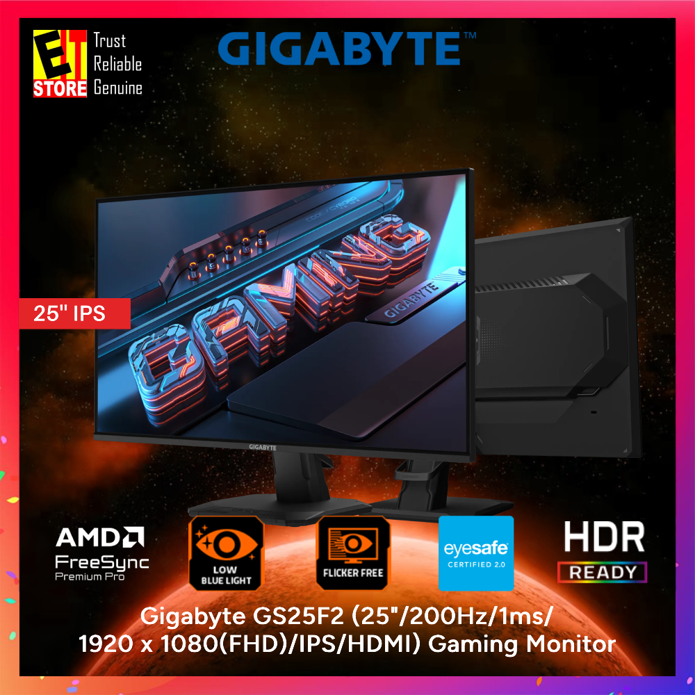 Gigabyte GS25F2 (25'' / 200Hz / 1ms / 1920 x 1080 (FHD) / IPS / HDMI) Gaming Monitor