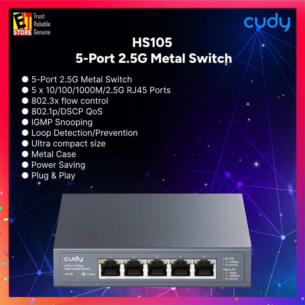 Cudy HS105 - 5-Port 2.5G Metal Switch