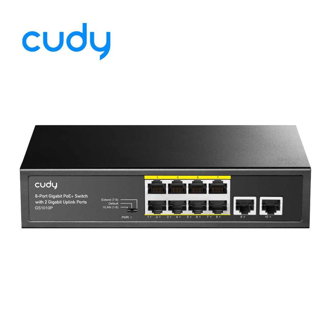 Cudy GS1010P - 8-Port Gigabit PoE+ Switch with 2 Gigabit Uplink Ports