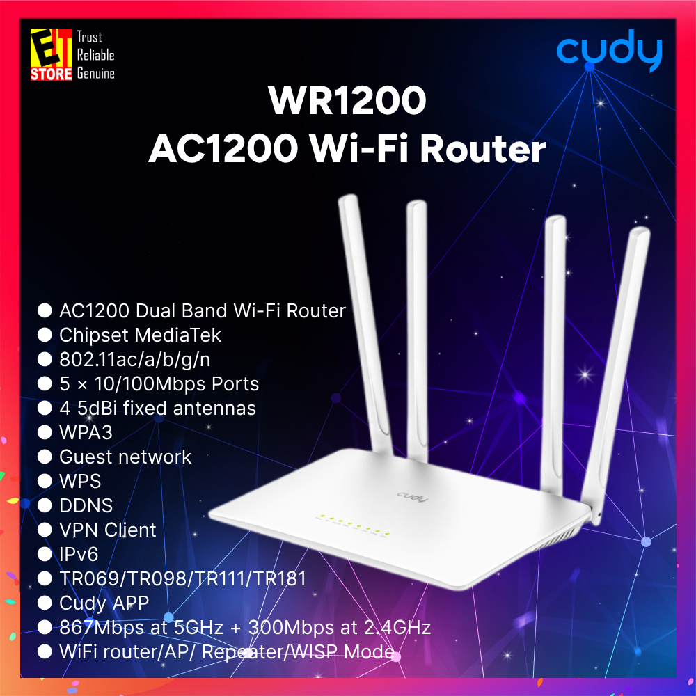 Cudy WR1200 - AC1200 Wi-Fi Router