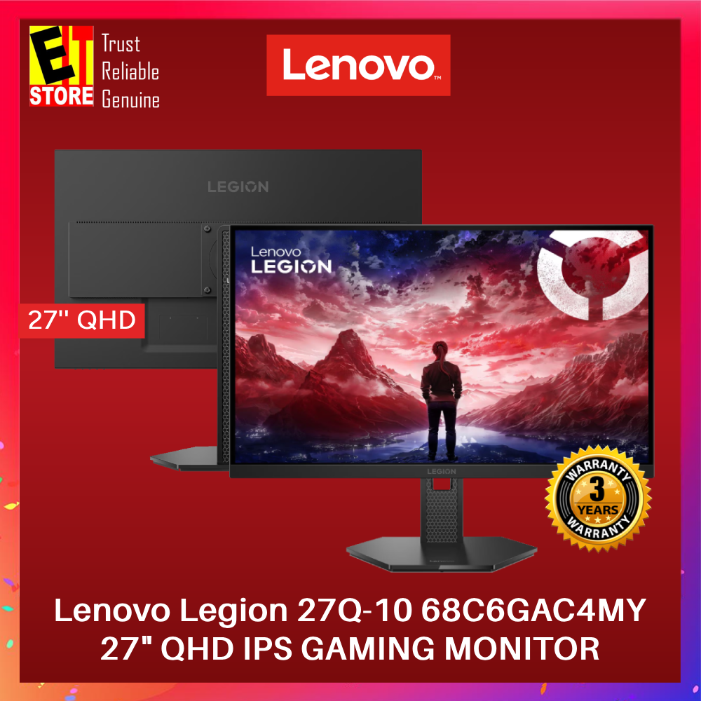 Lenovo Legion 27Q-10 68C6GAC4MY (27" QHD (2560x1440) IPS/0.5 ms/240Hz/AMD FreeSync & G-SYNC/ HDMI + DP/3Y) Gaming Monitor