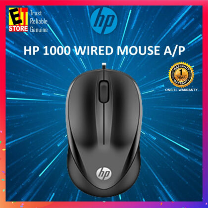 HP 1000 USB WIRED MOUSE 1200DPI A/P 1 Year HP Onsite Warranty