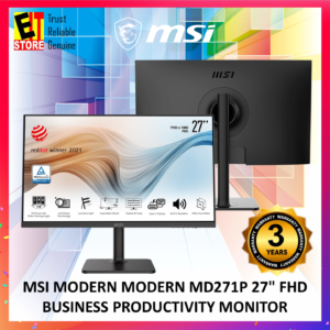 MSI MODERN MODERN MD271P 27" FHD BUSINESS PRODUCTIVITY MONITOR - BLACK ( 75HZ REFRESH RATE + 5MS RESPONSE TIME )