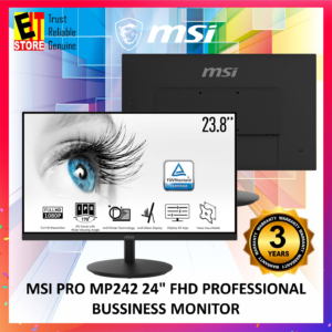 MSI MONITOR PRO MP242 24" IPS FHD PROFESSIONAL BUSSINESS MONITOR  / BUILT-IN SPEAKER / TILT ADJUSTABLE ( 75HZ REFRESH RATE + 5MS RESPONSE TIME ) EYE CARE FLICKER FREE
