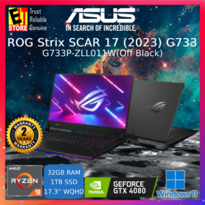ASUS ROG Strix SCAR 17 G733P-ZLL011W Gaming Laptop (R9-7945HX/17.3'' WQHD/32GB/1TB SSD/RTX4080 12GB GDDR6/W11/2Y)