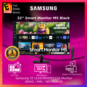 SAMSUNG SMART MONITOR M5 32" FHD VA 4MS HDMI WIFI BLUETOOTH BUILD-IN SPEAKER HDR10 LED MONITOR - LS32CM500EEXXS